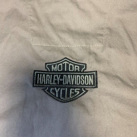 harley-davidson men's large button down shirt grey - Picture 5 of 8